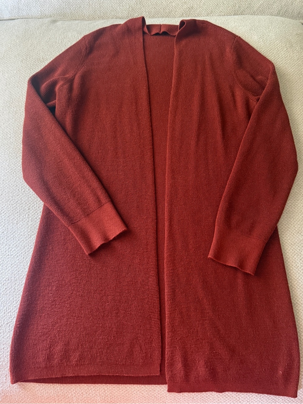 Cyrus Terracotta Open Front Knit Cardigan